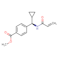 Chemical structure of methyl 4-[(R)-cyclopropyl(prop-2-enamido)methyl]benzoate - CSSB21332073699