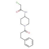 Chemical structure of 2-chloro-N-[1-(3-phenylpropanoyl)piperidin-4-yl]acetamide - CSSB00000742202