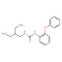 Chemical structure of 3-(2-ethylbutyl)-1-(2-phenoxyphenyl)thiourea - CSSB21432444444
