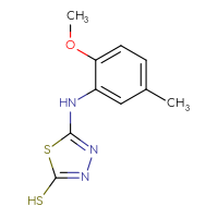 Chemical structure of 5-[(2-methoxy-5-methylphenyl)amino]-1,3,4-thiadiazole-2-thiol - CSSB00000260950