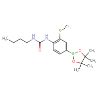 Chemical structure of 3-butyl-1-[2-(methylsulfanyl)-4-(4,4,5,5-tetramethyl-1,3,2-dioxaborolan-2-yl)phenyl]urea - CSSB21245997629