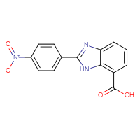 Chemical structure of 2-(4-nitrophenyl)-1H-1,3-benzodiazole-7-carboxylic acid - CSSB00025739699