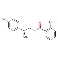 Chemical structure of 2-bromo-N-[(2R)-2-(4-chlorophenyl)propyl]benzamide - CSSB21432562725