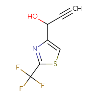Chemical structure of 1-[2-(trifluoromethyl)-1,3-thiazol-4-yl]prop-2-yn-1-ol - CSSB00116837636