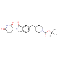 Chemical structure of tert-butyl 4-{[2-(2,6-dioxopiperidin-3-yl)-3-oxo-2,3-dihydro-1H-isoindol-5-yl]methyl}piperidine-1-carboxylate - CSSB21509799782
