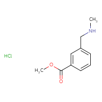 Chemical structure of methyl 3-[(methylamino)methyl]benzoate hydrochloride - CSSB00102564571