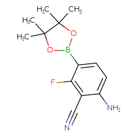 Chemical structure of 6-amino-2-fluoro-3-(4,4,5,5-tetramethyl-1,3,2-dioxaborolan-2-yl)benzonitrile - CSSB06358803107