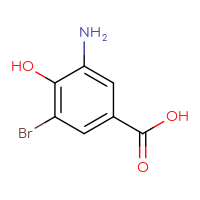 Chemical structure of 3-amino-5-bromo-4-hydroxybenzoic acid - CSSB00010192264