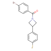 Chemical structure of 1-(4-bromobenzoyl)-3-(4-fluorophenyl)azetidine - CSSB02041996044