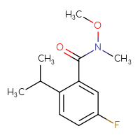 Chemical structure of 5-fluoro-N-methoxy-N-methyl-2-(propan-2-yl)benzamide - CSSB06925439717