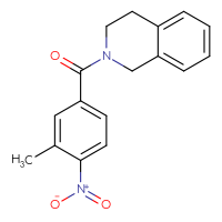 Chemical structure of 2-(3-methyl-4-nitrobenzoyl)-1,2,3,4-tetrahydroisoquinoline - CSSB00046137646