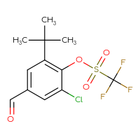 Chemical structure of 2-tert-butyl-6-chloro-4-formylphenyl trifluoromethanesulfonate - CSSB20976903516