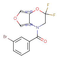 Chemical structure of rac-(4aR,7aR)-4-(3-bromobenzoyl)-2,2-difluoro-hexahydro-2H-furo[3,4-b][1,4]oxazine - CSSB20515305410
