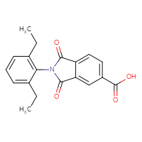 Chemical structure of 2-(2,6-diethylphenyl)-1,3-dioxo-2,3-dihydro-1H-isoindole-5-carboxylic acid - CSSB00020596612