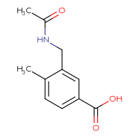 Chemical structure of 3-(acetamidomethyl)-4-methylbenzoic acid - CSSB03496551257