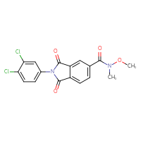 Chemical structure of 2-(3,4-dichlorophenyl)-N-methoxy-N-methyl-1,3-dioxo-2,3-dihydro-1H-isoindole-5-carboxamide - CSSB16471483836