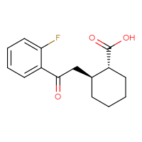 Chemical structure of (1R,2S)-2-[2-(2-fluorophenyl)-2-oxoethyl]cyclohexane-1-carboxylic acid - CSSB00025744777
