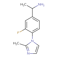 Chemical structure of 1-[3-fluoro-4-(2-methyl-1H-imidazol-1-yl)phenyl]ethan-1-amine - CSSB00000302275