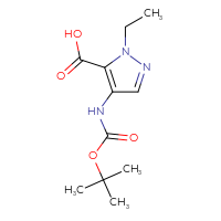 Chemical structure of 4-{[(tert-butoxy)carbonyl]amino}-1-ethyl-1H-pyrazole-5-carboxylic acid - CSSB00116215531