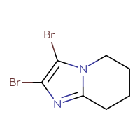 Chemical structure of 2,3-dibromo-5H,6H,7H,8H-imidazo[1,2-a]pyridine - CSSB00010988350