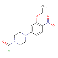 Chemical structure of 4-(3-ethoxy-4-nitrophenyl)piperazine-1-carbonyl chloride - CSSB21224773888