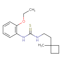 Chemical structure of 1-(2-ethoxyphenyl)-3-[2-(1-methylcyclobutyl)ethyl]thiourea - CSSB21432526654