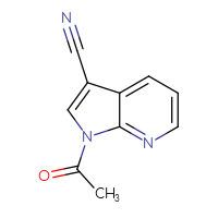 Chemical structure of 1-acetyl-1H-pyrrolo[2,3-b]pyridine-3-carbonitrile - CSSB00000070629