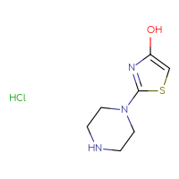 Chemical structure of 2-(piperazin-1-yl)-1,3-thiazol-4-ol hydrochloride - CSSB02495365943