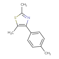 Chemical structure of 2,5-dimethyl-4-(4-methylphenyl)-1,3-thiazole - CSSB00000169030