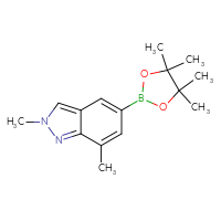 Chemical structure of 2,7-dimethyl-5-(4,4,5,5-tetramethyl-1,3,2-dioxaborolan-2-yl)-2H-indazole - CSSB00010255113
