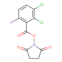 Chemical structure of 2,5-dioxopyrrolidin-1-yl 2,3-dichloro-6-iodobenzoate - CSSB20269714594