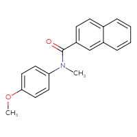 Chemical structure of N-(4-methoxyphenyl)-N-methylnaphthalene-2-carboxamide - CSSB02077536206