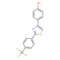 Chemical structure of 4-{2-[4-(trifluoromethyl)phenyl]-1,3-thiazol-4-yl}phenol - CSSB00103158888