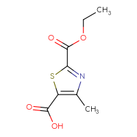 Chemical structure of 2-(ethoxycarbonyl)-4-methyl-1,3-thiazole-5-carboxylic acid - CSSB00010443275