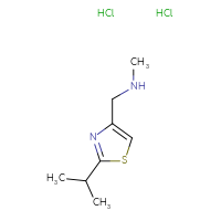 Chemical structure of methyl({[2-(propan-2-yl)-1,3-thiazol-4-yl]methyl})amine dihydrochloride - CSSB00015185340