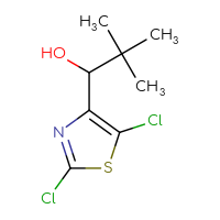 Chemical structure of 1-(2,5-dichloro-1,3-thiazol-4-yl)-2,2-dimethylpropan-1-ol - CSSB21246458746