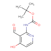 Chemical structure of tert-butyl N-(3-formyl-4-hydroxypyridin-2-yl)carbamate - CSSB00043324982