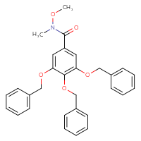 Chemical structure of 3,4,5-tris(benzyloxy)-N-methoxy-N-methylbenzamide - CSSB21151589931