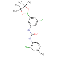 Chemical structure of 3-(2-chloro-4-methylphenyl)-1-[3-chloro-5-(4,4,5,5-tetramethyl-1,3,2-dioxaborolan-2-yl)phenyl]urea - CSSB21332149542