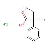 Chemical structure of 3-amino-2-methyl-2-phenylpropanoic acid hydrochloride - CSSB06630657772
