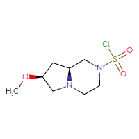 Chemical structure of (7S,8aS)-7-methoxy-octahydropyrrolo[1,2-a]pyrazine-2-sulfonyl chloride - CSSB06378483870
