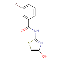 Chemical structure of 3-bromo-N-(4-hydroxy-1,3-thiazol-2-yl)benzamide - CSSB06472495329