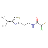 Chemical structure of 2-chloro-2-fluoro-N-{2-[4-(propan-2-yl)-1,3-thiazol-2-yl]ethyl}acetamide - CSSB21332054182