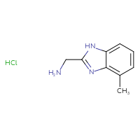 Chemical structure of 1-(4-methyl-1H-1,3-benzodiazol-2-yl)methanamine hydrochloride - CSSB00000695123