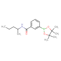 Chemical structure of N-(pentan-2-yl)-3-(4,4,5,5-tetramethyl-1,3,2-dioxaborolan-2-yl)benzamide - CSSB02166475407