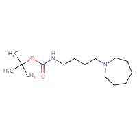 Chemical structure of tert-butyl N-[4-(azepan-1-yl)butyl]carbamate - CSSB06256599695