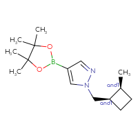 Chemical structure of rac-1-{[(1R,2S)-2-methylcyclobutyl]methyl}-4-(4,4,5,5-tetramethyl-1,3,2-dioxaborolan-2-yl)-1H-pyrazole - CSSB20621228571