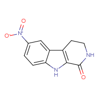 Chemical structure of 6-nitro-1H,2H,3H,4H,9H-pyrido[3,4-b]indol-1-one - CSSB00025718435