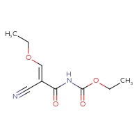 Chemical structure of ethyl N-[(2E)-2-cyano-2-(ethoxymethylidene)acetyl]carbamate - CSSB00016989290