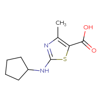 Chemical structure of 2-(cyclopentylamino)-4-methyl-1,3-thiazole-5-carboxylic acid - CSSB00000244916